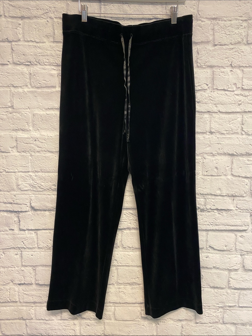 Talbots Black Velvet Pants with Drawstring Size Large Petite